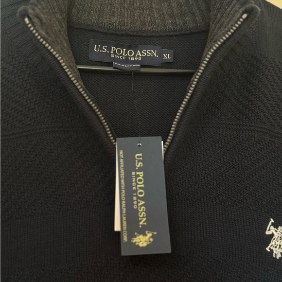 U.S. Polo Assn. Men's Dark Blue Zip-Up Sweater - Picture 4 of 8